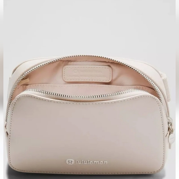 lululemon athletica Handbags - Lululemon Everywhere Belt Bag*leather Alternative* Cashew and Silver